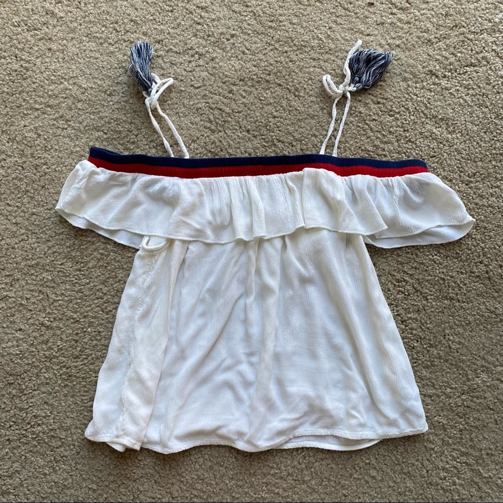 American Eagle Tie Shoulder Off the Shoulder Top
